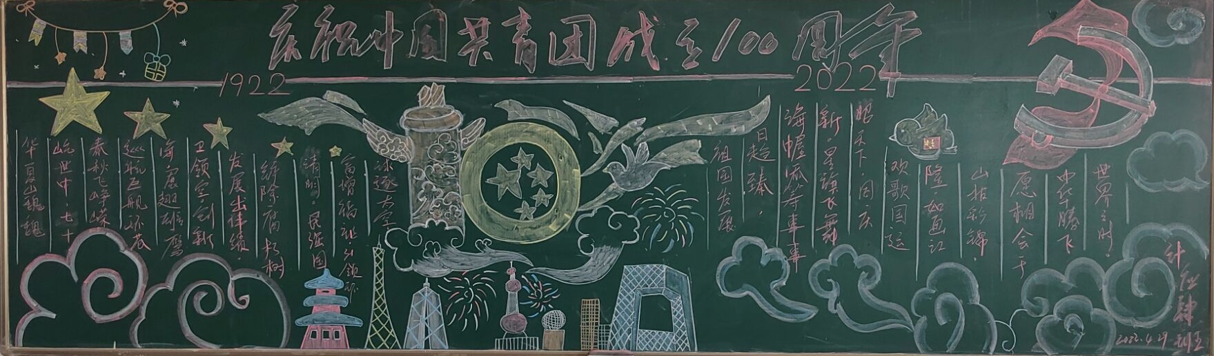 中国共青团黑板报图片