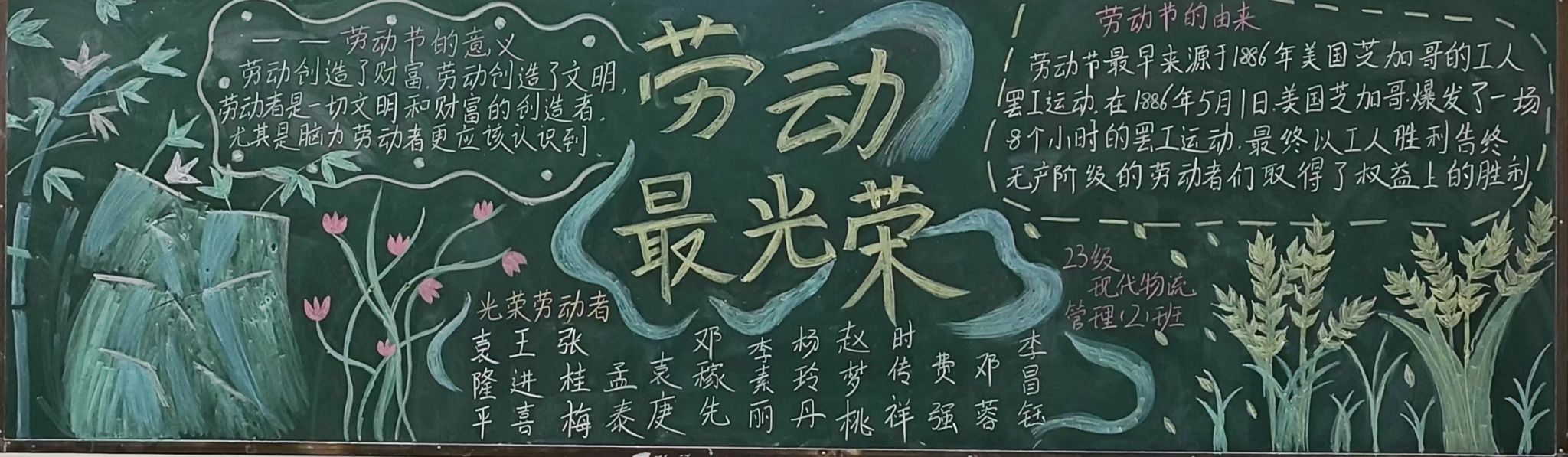 商学院学生会组织各班开展五一劳动最光荣黑板报评比活动